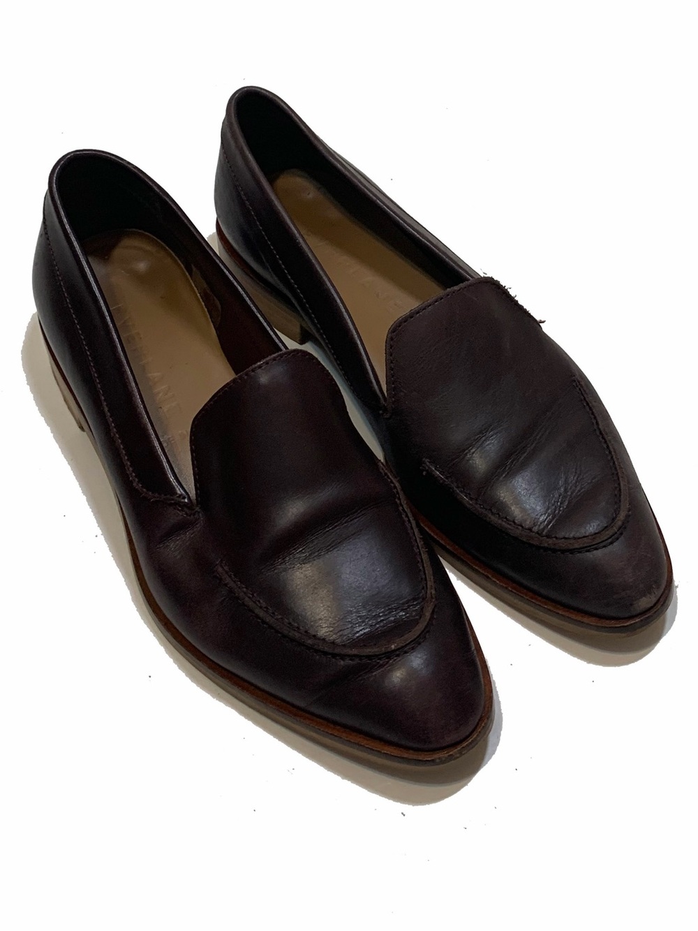 Everlane Women’s Leather Slip-On Loafers in Dark Brown